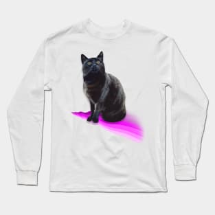 Beautiful black kitty painting Long Sleeve T-Shirt